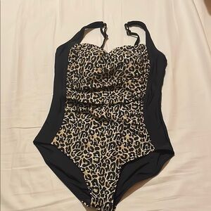 New Leopard Print One Piece Swimsuit - medium